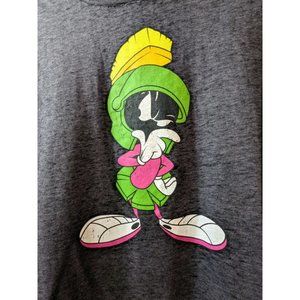 Looney Tunes Marvin Neon Men's Short Sleeve Tee,  Charcoal Large